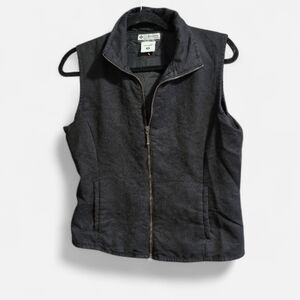 Columbia Vest Womens Size Medium Faux Suede Full Zip Design Black Insulated